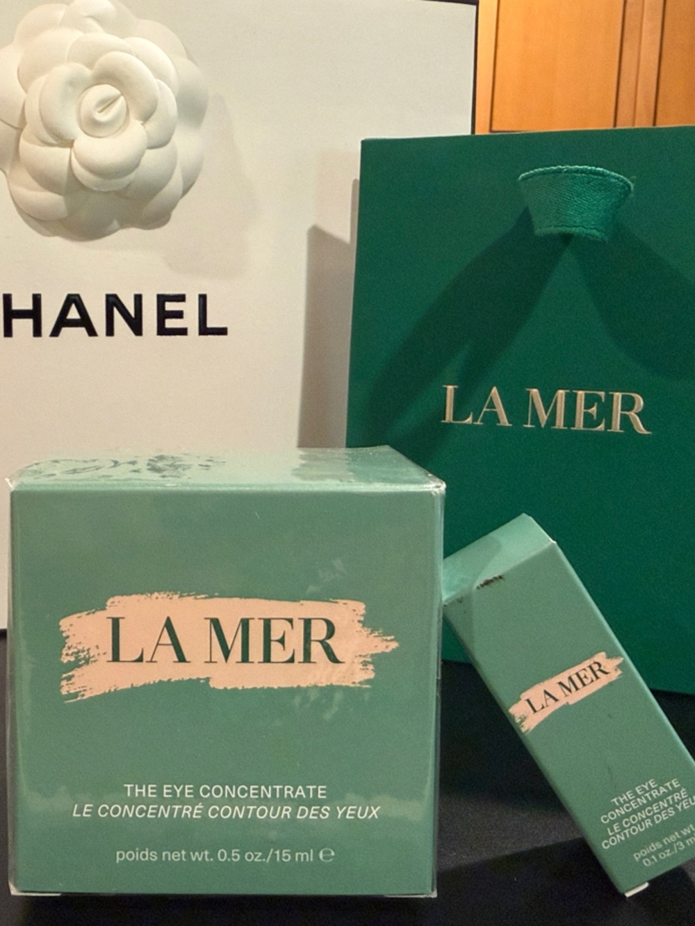 La Mer Eye Concentrate 0.5 oz ~ and La Mer travel size 0.1 oz
